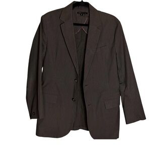 Theory Brown Pinstripe Cotton Blend Two Button Blazer Jacket Style Size 38